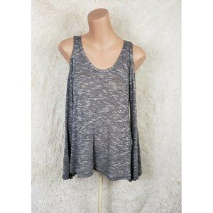 Elon Womens Size Small Cold Shoulder Sweater Long Sleeve Black White Open Knit O